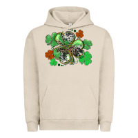 Pigment French Oak St. Patrick's Day shamrock leopard and cowhide Urban Hoodie - CowGirlArtShop