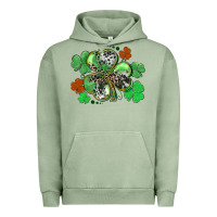 Pigment Oil Green St. Patrick's Day shamrock leopard and cowhide Urban Hoodie - CowGirlArtShop