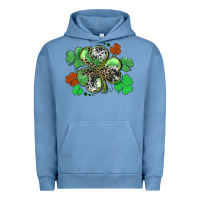 Pigment Pebble Blue St. Patrick's Day shamrock leopard and cowhide Urban Hoodie - CowGirlArtShop