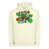 Pigment Pistachio St. Patrick's Day shamrock leopard and cowhide Urban Hoodie - CowGirlArtShop