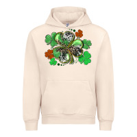 Sandshell St. Patrick's Day shamrock leopard and cowhide Urban Hoodie - CowGirlArtShop