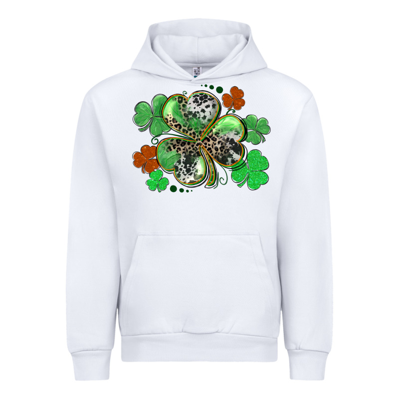 St. Patrick's Day Shamrock Leopard And Cowhide Urban Hoodie by CowGirlArtShop | Teevron