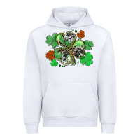 White St. Patrick's Day shamrock leopard and cowhide Urban Hoodie - CowGirlArtShop