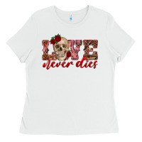White love never dies skull Ladies Tee - RanaPortraitStore