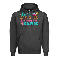 Charcoal Heather just a nail boss building her empire bbs Zipper Hoodie - BundleAndBundleShop
