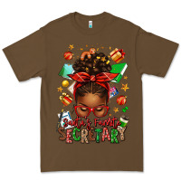 Cacao santa's favorite secretary afro messy bun Premium Tee - texasbilliewilder