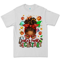 Dove Grey santa's favorite secretary afro messy bun Premium Tee - texasbilliewilder