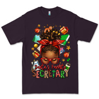 Plum santa's favorite secretary afro messy bun Premium Tee - texasbilliewilder