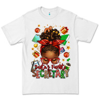 White santa's favorite secretary afro messy bun Premium Tee - texasbilliewilder