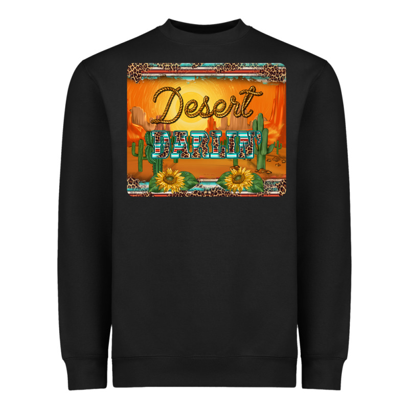 Western Desert Darlin Sunset Serape Leopard Sunflowers Mousepad Heavyweight Sweatshirt by BarkalooDesign | Teevron