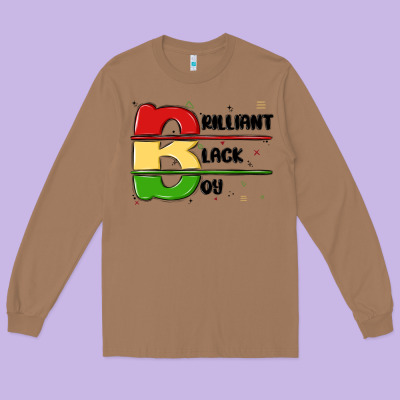 Black Boy Long Sleeve Tee Designed By Maliassmallbusiness