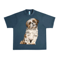 Midnight Navy Shih Tzu Dog Urban Heavy Tee - LillyAllenDesigns