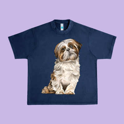 Shih Tzu Dog Urban Heavy Tee Designed By Lillyallendesigns