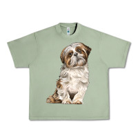 Oil Green Shih Tzu Dog Urban Heavy Tee - LillyAllenDesigns