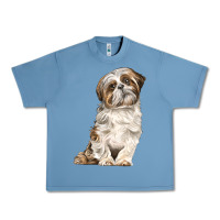 Pebble Blue Shih Tzu Dog Urban Heavy Tee - LillyAllenDesigns