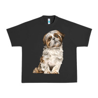 Pigment Black Shih Tzu Dog Urban Heavy Tee - LillyAllenDesigns