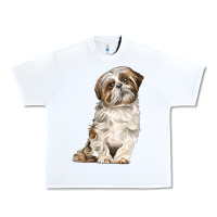 White Shih Tzu Dog Urban Heavy Tee - LillyAllenDesigns