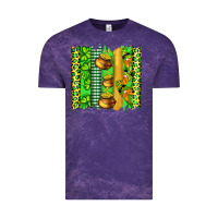 Cloud Purple st patricks gnomes and cloves with leopard  brushstrokes Vintage Tee - Artiststas