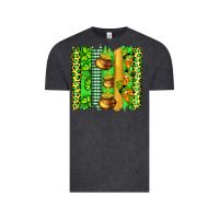 Vintage Black st patricks gnomes and cloves with leopard  brushstrokes Vintage Tee - Artiststas