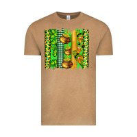 Vintage Camel st patricks gnomes and cloves with leopard  brushstrokes Vintage Tee - Artiststas
