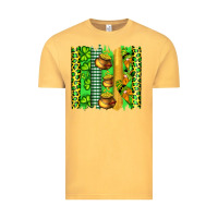Vintage Mustard st patricks gnomes and cloves with leopard  brushstrokes Vintage Tee - Artiststas