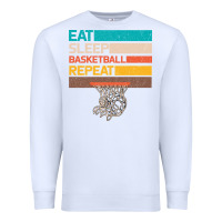 White Eat Sleep Basketball Repeat Premium Sweatshirt - Bettercallsaul
