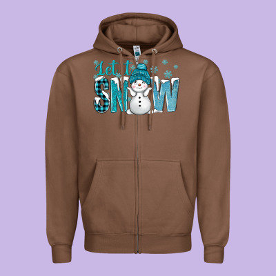 Let It Snow With Cute Snowman Bbs Zipper Hoodie Designed By Bundleandbundleshop
