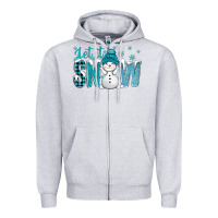 Heather Grey let it snow with cute snowman bbs Zipper Hoodie - BundleAndBundleShop