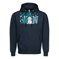 Navy let it snow with cute snowman bbs Zipper Hoodie - BundleAndBundleShop