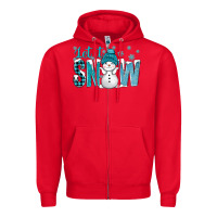 Red let it snow with cute snowman bbs Zipper Hoodie - BundleAndBundleShop