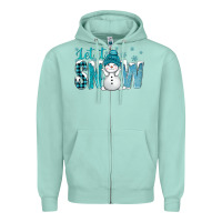 Seafoam let it snow with cute snowman bbs Zipper Hoodie - BundleAndBundleShop