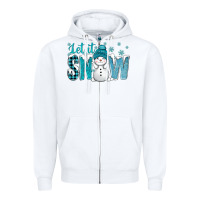 White let it snow with cute snowman bbs Zipper Hoodie - BundleAndBundleShop