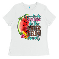 White if you drink don t drive do the watermelon crawl Ladies Tee - Zillion Design Studio