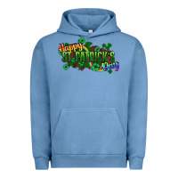 Pigment Pebble Blue Happy St. Patrick's Day Urban Hoodie - HowdyJamesFarm