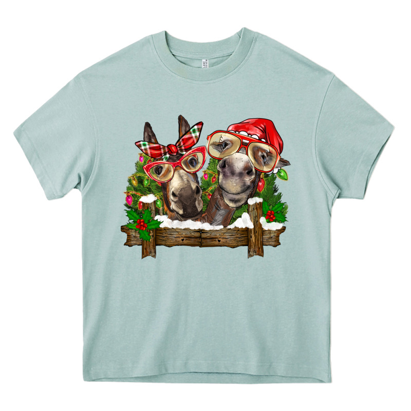 Christmas Donkeys Heavy Core Tee by BarkalooDesign | Teevron