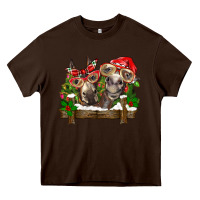 Chocolate Brown Christmas donkeys Heavy Core Tee - BarkalooDesign