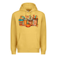 Antique Gold Kidney Cancer coffee cups orange ribbon Premium Hoodie - NancyCooperArtShop