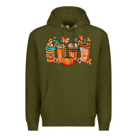 Army Green Kidney Cancer coffee cups orange ribbon Premium Hoodie - NancyCooperArtShop