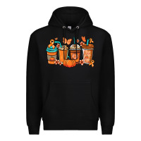 Black Kidney Cancer coffee cups orange ribbon Premium Hoodie - NancyCooperArtShop