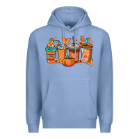 Colony Blue Kidney Cancer coffee cups orange ribbon Premium Hoodie - NancyCooperArtShop
