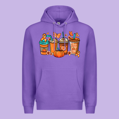 Kidney Cancer Coffee Cups Orange Ribbon Premium Hoodie Designed By Nancycooperartshop