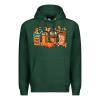 Sports Green Kidney Cancer coffee cups orange ribbon Premium Hoodie - NancyCooperArtShop