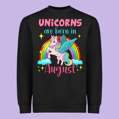 Unicorns Are Born In August Heavyweight Sweatshirt Designed By Jasminsmagicworld