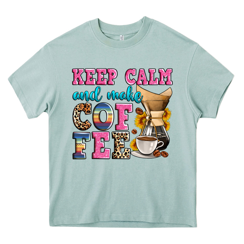 Keep Calm And Make Coffee Heavy Core Tee by Zillion Design Studio | Teevron