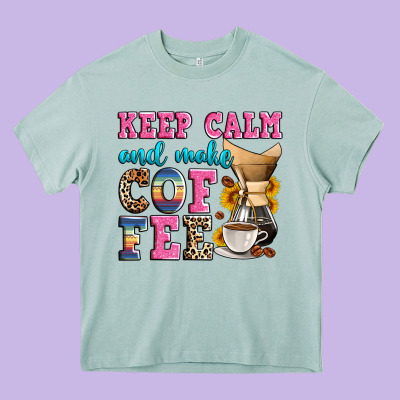 Keep Calm And Make Coffee Heavy Core Tee Designed By Zillion Design Studio