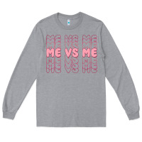 Heather Grey me vs me Long Sleeve Tee - MaliasSmallBusiness
