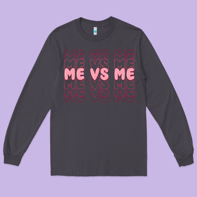 Me Vs Me Long Sleeve Tee Designed By Maliassmallbusiness