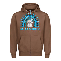 Chestnut hello winter rainbow with snowman bbs Zipper Hoodie - BundleAndBundleShop