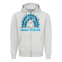 Dove Grey hello winter rainbow with snowman bbs Zipper Hoodie - BundleAndBundleShop