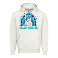 Hello Winter Rainbow With Snowman Bbs Zipper Hoodie | Teevron